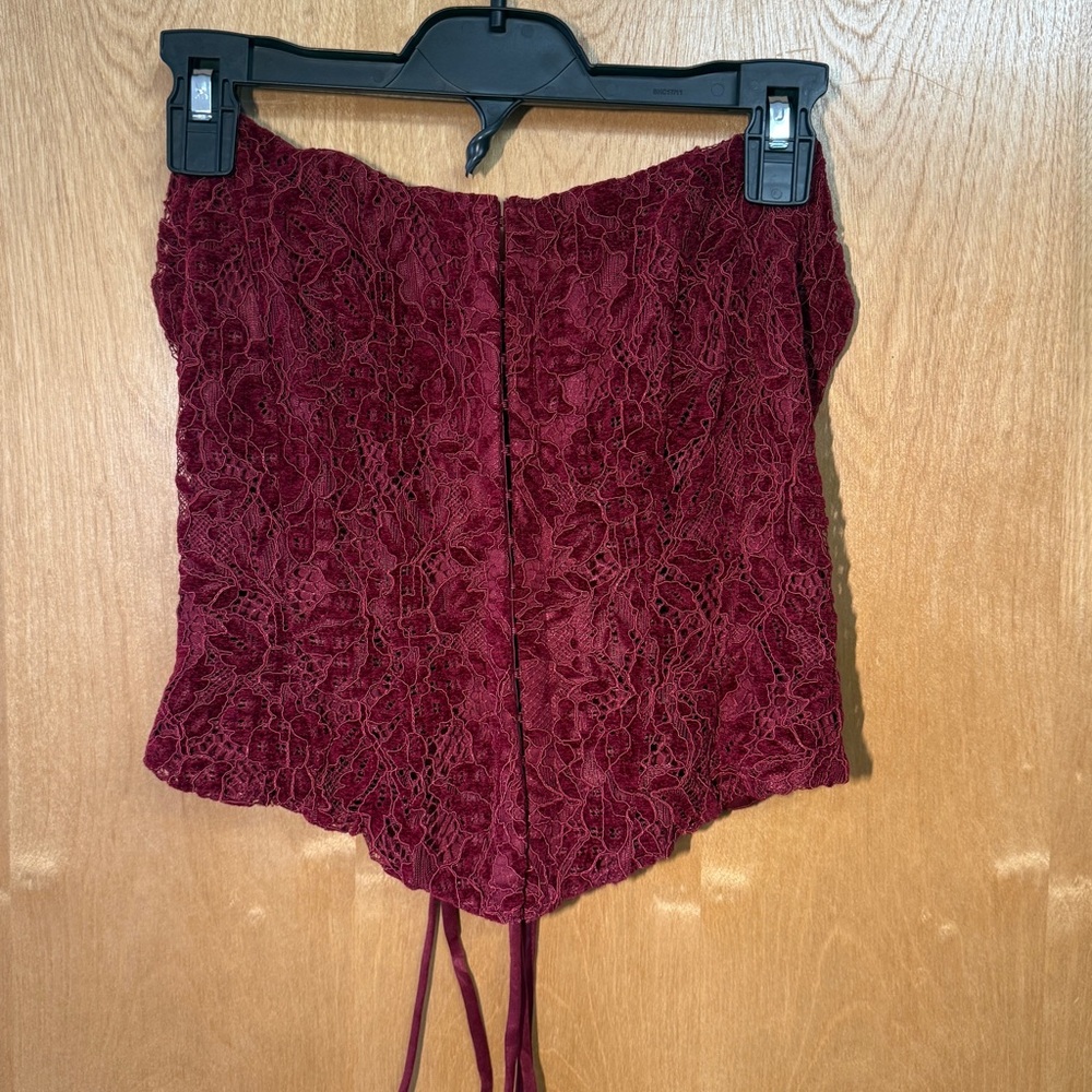Windsor Deep Red Lace Corset Top